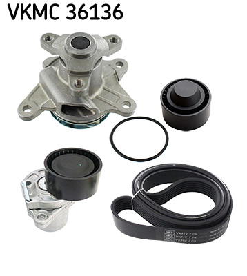 SKF Hosszbordásszíjkészlet vízpumpával VKMC36136_SKF